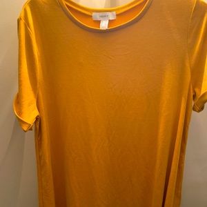 Yellow Forever 21 mini swing cotton dress with cuffed short sleeves size 3X